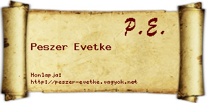 Peszer Evetke névjegykártya